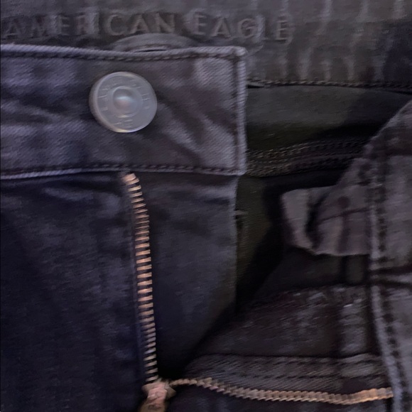 Black American Eagle Size 0 Distressed Skinny Jeggings - Picture 4 of 9